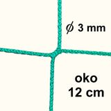 Csomómentes 3 mm -es háló, szem 12 cm, zöld