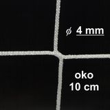 Csomómentes 4 mm -es háló, szem 10 cm, fehér