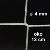 Csomómentes 4 mm -es háló, szem 12 cm, fehér