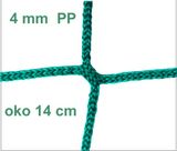 Csomómentes 4 mm -es háló, szem 14 cm, zöld