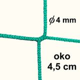 Csomómentes 4 mm -es háló, szem 4,5 cm, zöld