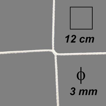 Csomómentes 3 mm -es háló, szem 12 cm, fehér