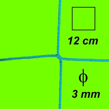 Csomómentes 3 mm -es háló, szem 12 cm, zöld