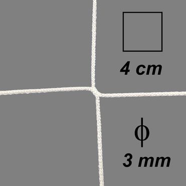 Csomómentes 3 mm -es háló, szem 4 cm, fehér