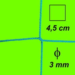 Csomómentes 3 mm -es háló, szem 4,5 cm, zöld