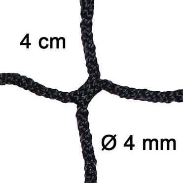 Csomómentes 4 mm -es háló, szem 4 cm, fekete