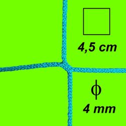 Csomómentes 4 mm -es háló, szem 4,5 cm, zöld