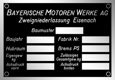 BMW 3 gyártási lemez