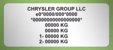 Chrysler GROUP LLC gyártási lemez