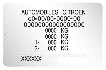 Citroen AUTOMOBILES 2 gyártási lemez