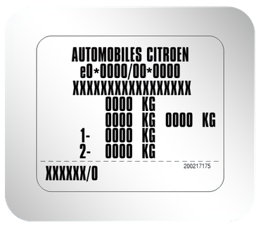 Citroen AUTOMOBILES gyártási lemez