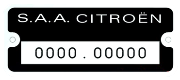Citroen S.A.A. 2 gyártási lemez