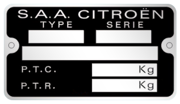Citroen S.A.A. 3 gyártási lemez