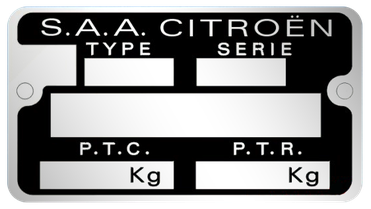 Citroen SAA 78x43 gyártási lemez