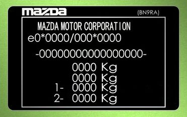 MAZDA MOTOR CORPORATION 2 gyártási lemez