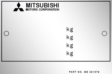 MITSUBISHI gyártási lemez